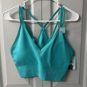 NWT DSG Teal Burst Seamless Ribbed Low Support Strappy Bra Women’s XL